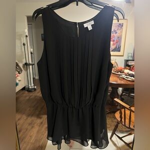 Bisou Bisou Black Pleated Top